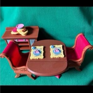 Fisher-Price Loving Family Dining Room Set Table Chairs DollHouse Furniture 2008